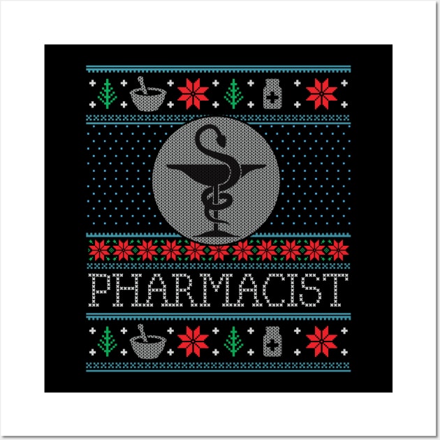 Pharmacy Student Pharmacist Ugly Christmas Xmas Wall Art by mrsmitful01